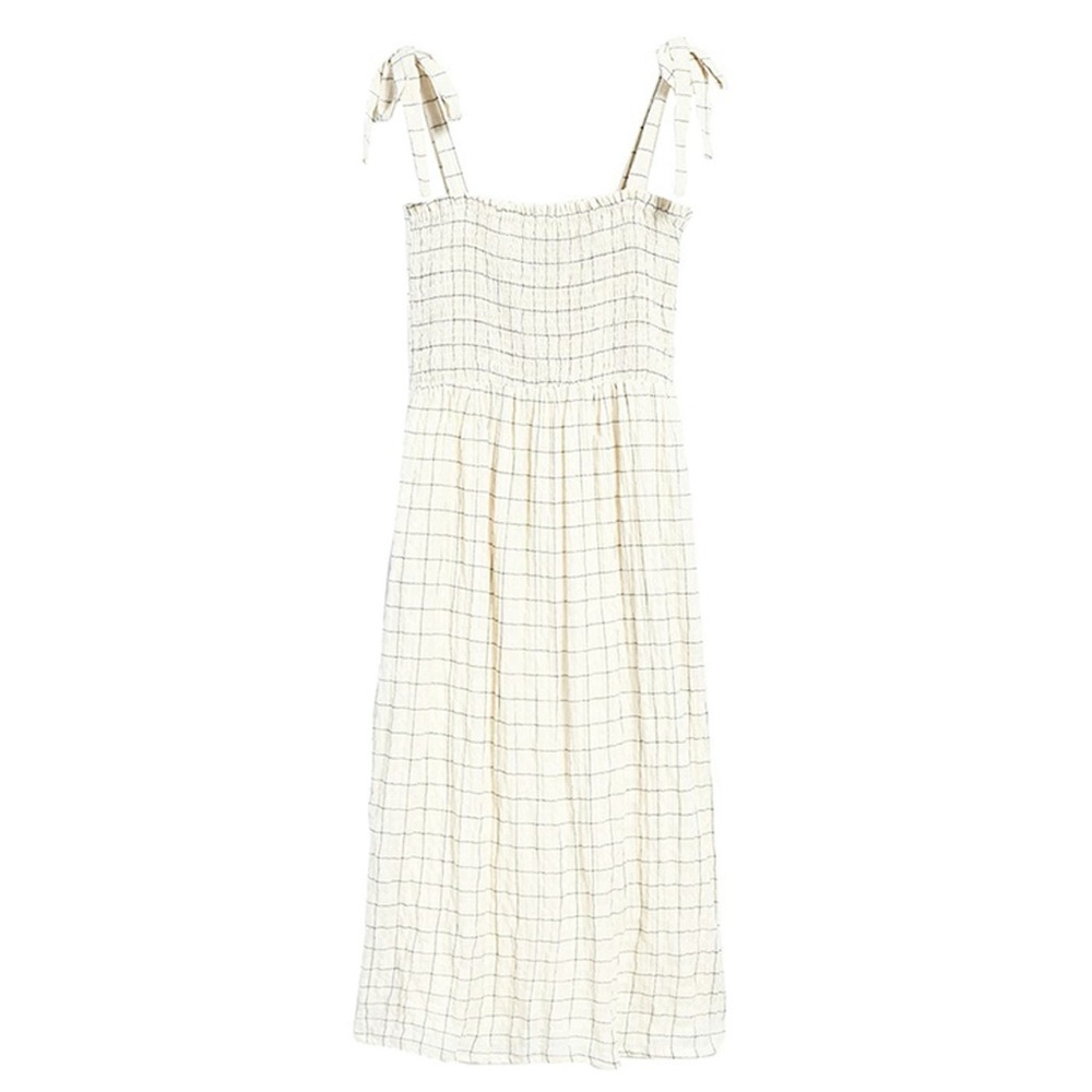 Farrow Danielson Windowpane Midi Dress in Cream - Size M